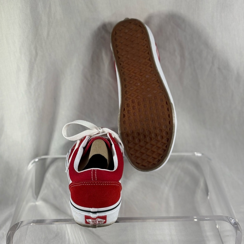 Vans Red and White Women's Sneakers - Picture 3 of 4